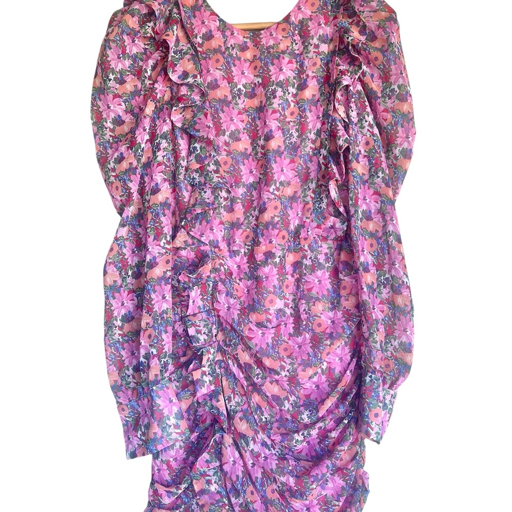 Zara Floral Ruffle Mini Dress size small NEW - Picture 4 of 5